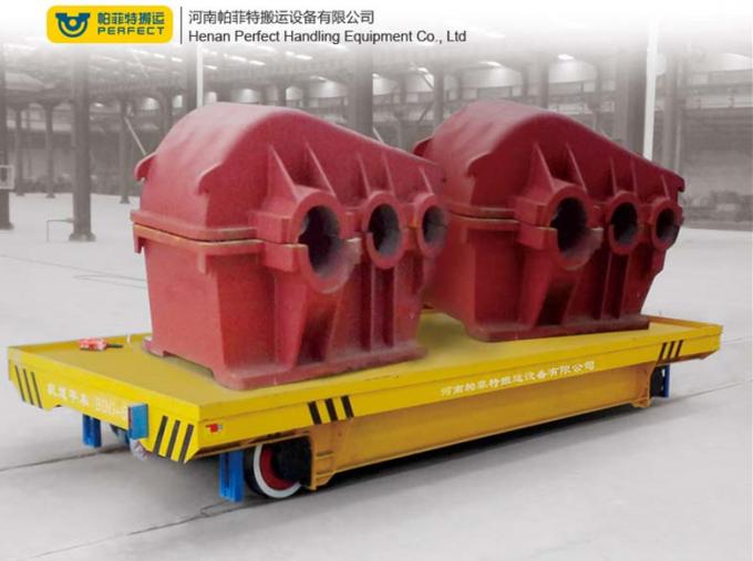 Steel Plant Ladle Electric Rail Transfer Trolley dengan Carbon Steel Material untuk Penanganan Material Industri